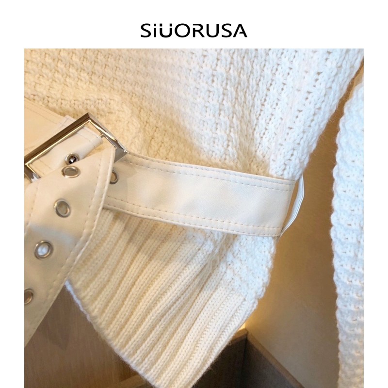 走秀款超级温柔奶油白色复古毛衣 私悦毛针织衫