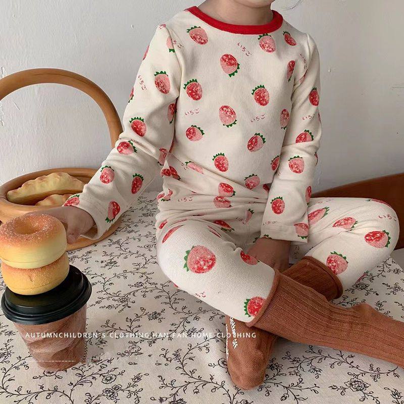 纯棉韩版女童睡衣秋衣秋裤宝宝中小童秋冬儿童保暖内衣家居服套装,淘宝优惠券,粉丝福利购,淘宝优惠卷