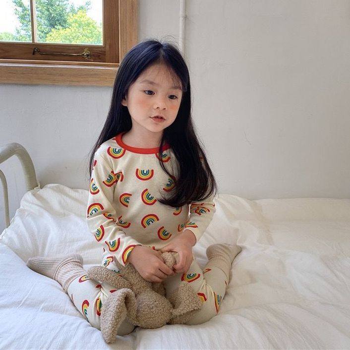 纯棉韩版女童睡衣秋衣秋裤宝宝中小童秋冬儿童保暖内衣家居服套装,淘宝优惠券,粉丝福利购,淘宝优惠卷