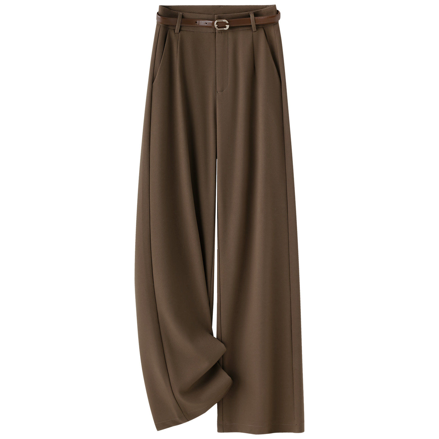 高端加绒藏青色西装阔腿裤女秋冬2026新款宽松休闲裤垂坠感直筒裤,淘宝优惠券,粉丝福利购,淘宝优惠卷