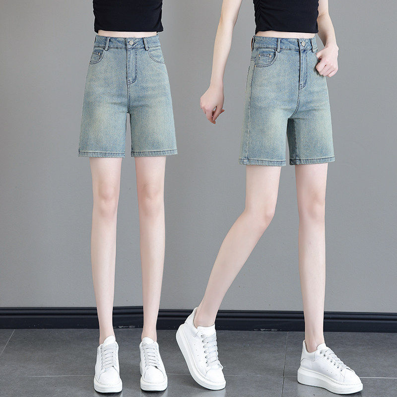 刺绣牛仔五分裤女夏季薄款2026新款爆款国风五分裤时尚高腰直筒短,淘宝优惠券,粉丝福利购,淘宝优惠卷