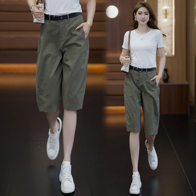 流行爆款花苞短裤女夏薄款2026新款高腰休闲六分裤宽松五分工装裤,淘宝优惠券,粉丝福利购,淘宝优惠卷