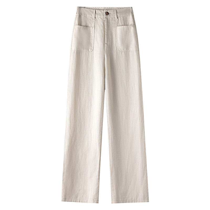 天丝亚麻窄版阔腿裤女夏季薄款2026新款高腰垂感休闲九分直筒裤子,淘宝优惠券,粉丝福利购,淘宝优惠卷