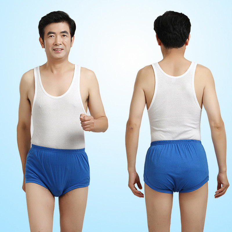 中老年人纯棉宽松老人内裤加肥加大高腰纯色全棉爸爸爷爷三角裤头