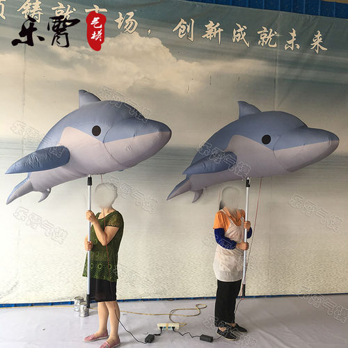 充气海洋生物气模 充气水母章鱼卡通模型支架海豚 - 图2