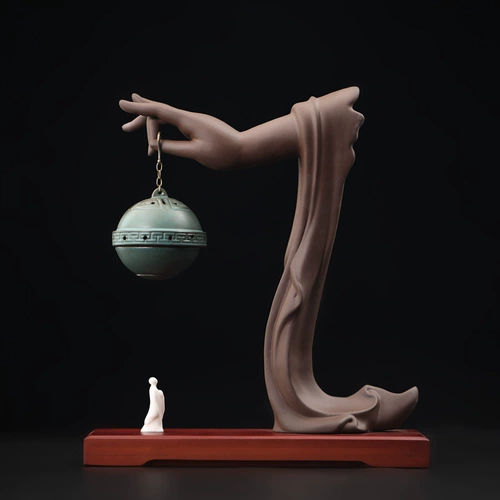 紫巅 Антикварная курильница для благовоний, креативная аромалампа из сандалового дерева, китайский стиль, креативный подарок