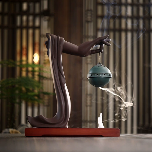 紫巅 Антикварная курильница для благовоний, креативная аромалампа из сандалового дерева, китайский стиль, креативный подарок