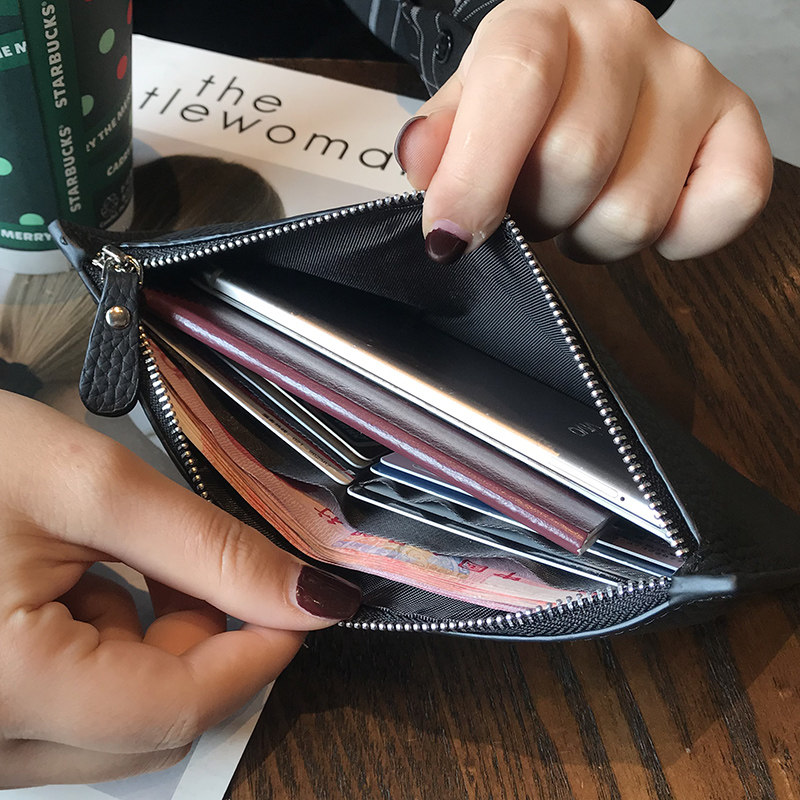 女2021新款小众设计感简约真皮钱包 伊布雅钱包