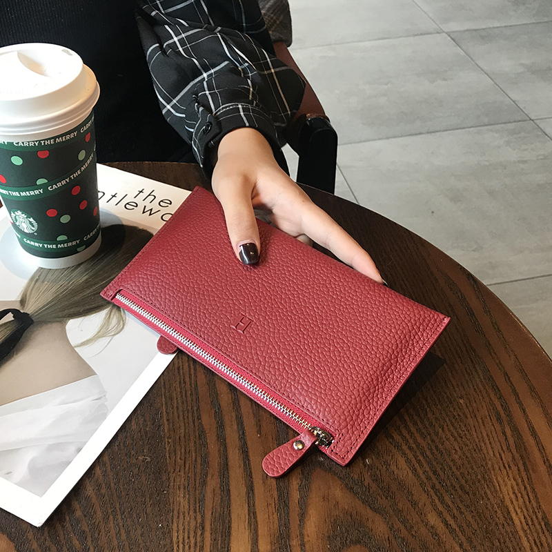 女2021新款小众设计感简约真皮钱包 伊布雅钱包