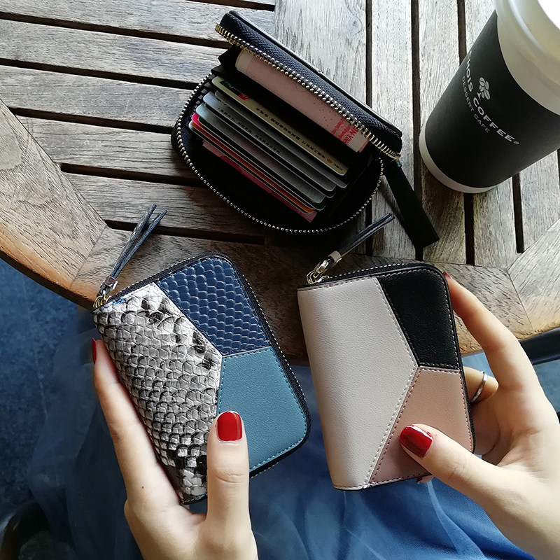 真皮风琴女简约小巧超薄精致名片夹 伊布雅卡包