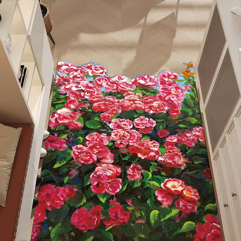 花朵入户门皮革地垫大门口家用脚垫门垫进门pvc家用地毯可擦免洗,淘宝优惠券,粉丝福利购,淘宝优惠卷