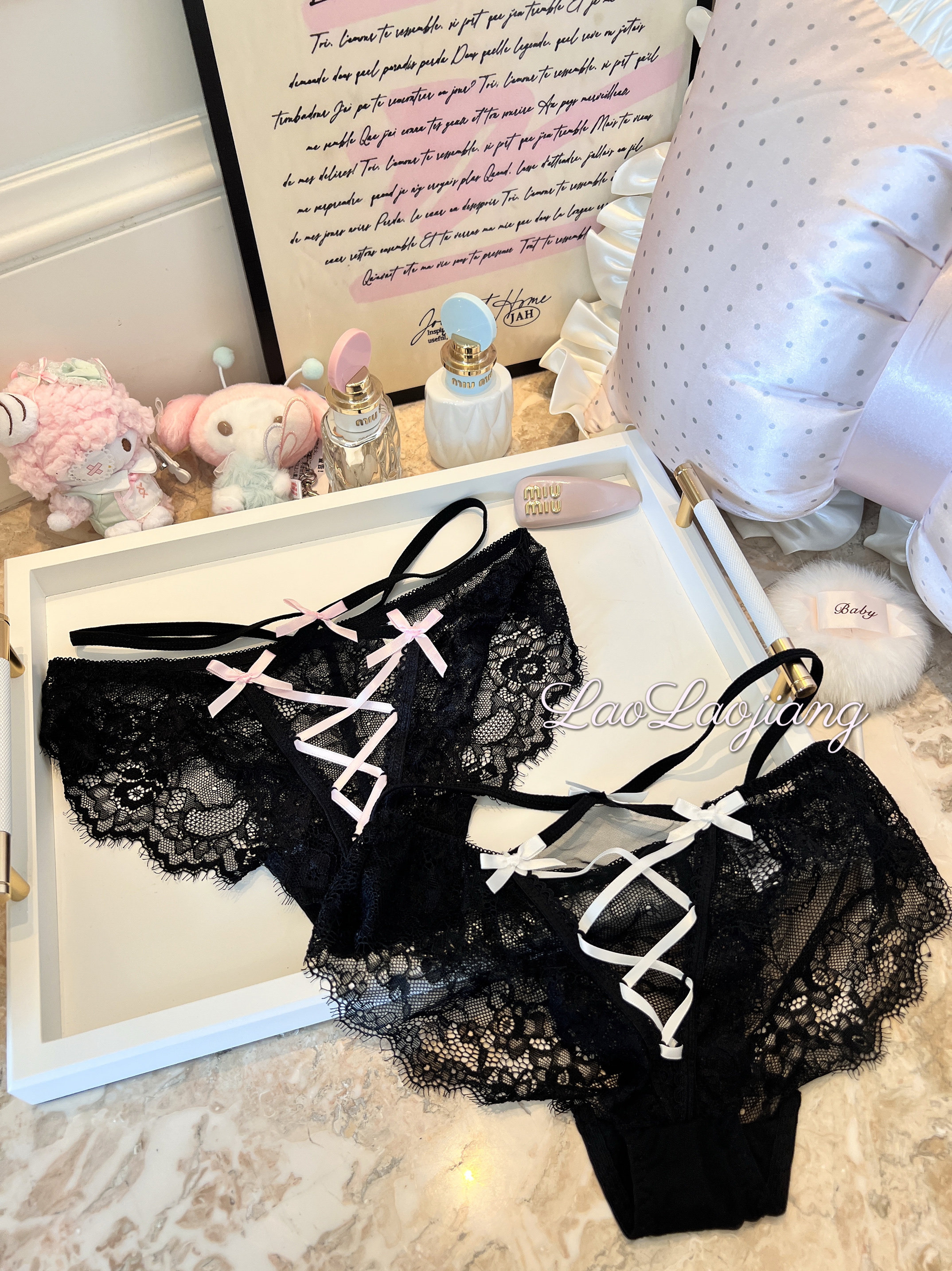 捞捞酱「暧昧引力」性感蕾丝蝴蝶结交叉内裤透气纯欲镂空诱惑2025,淘宝优惠券,粉丝福利购,淘宝优惠卷
