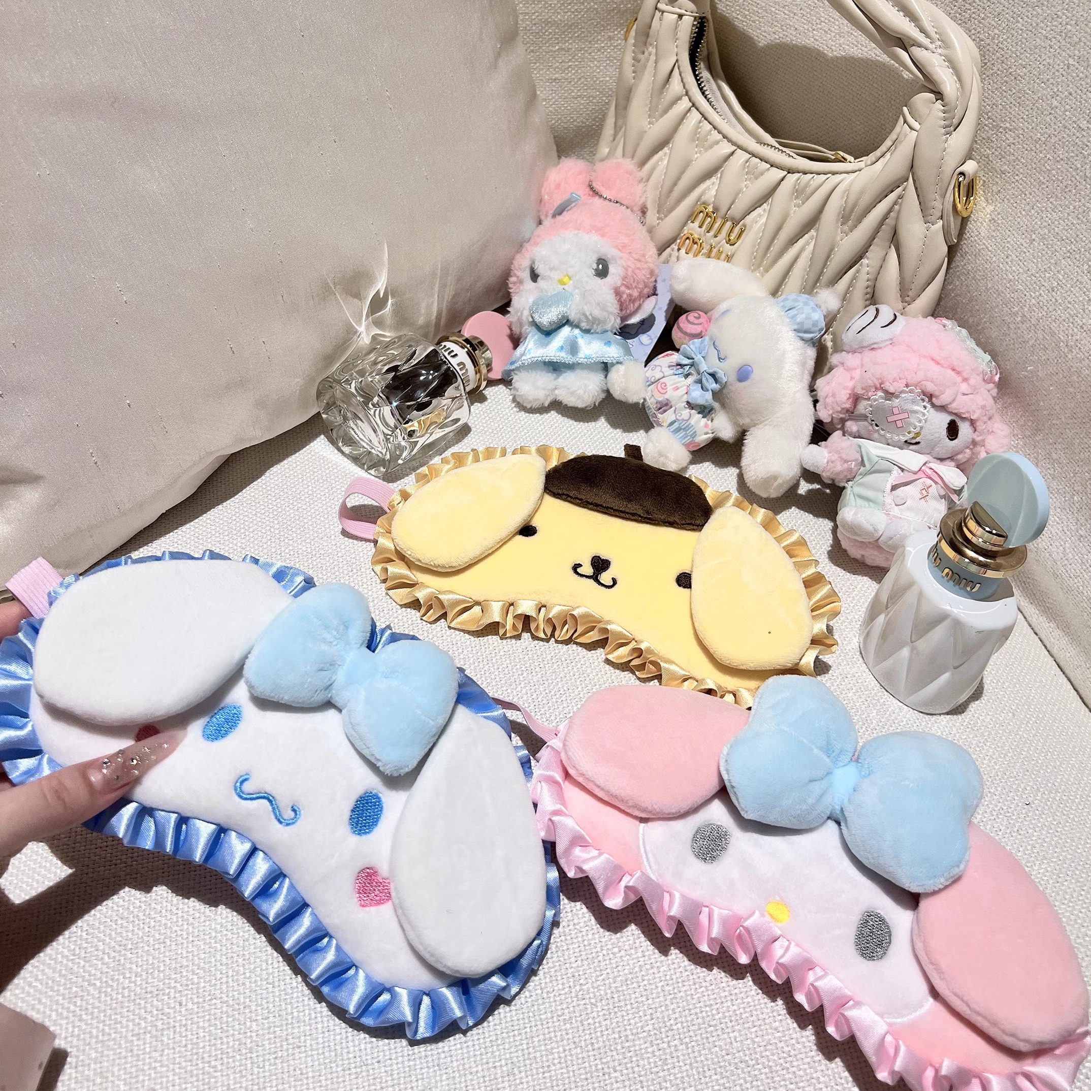 捞捞酱「萌物眼罩~」日系卡通可爱眼罩2025纯欲少女毛绒遮光拍照 - 图0