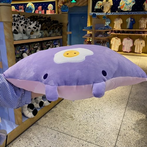 珠海长隆海洋纪念品 魔鬼鱼企鹅海豚软体毛公仔抱枕毛绒玩具靠垫 - 图1