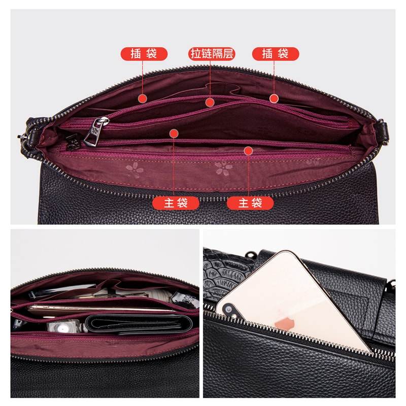 真皮手拿包2019新款潮大容量斜挎包 朱尔蒂蓓丝女士包袋