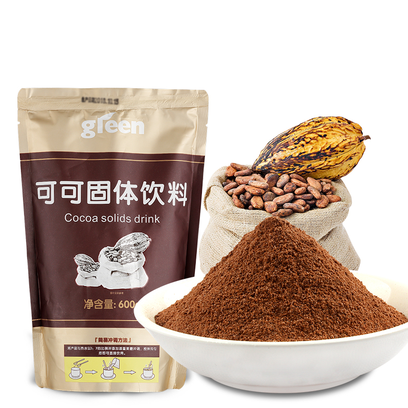 鲜绿鲜活可可粉 600g 可冲饮可可抹茶粉专用巧克力粉咖啡奶茶原料 - 图0