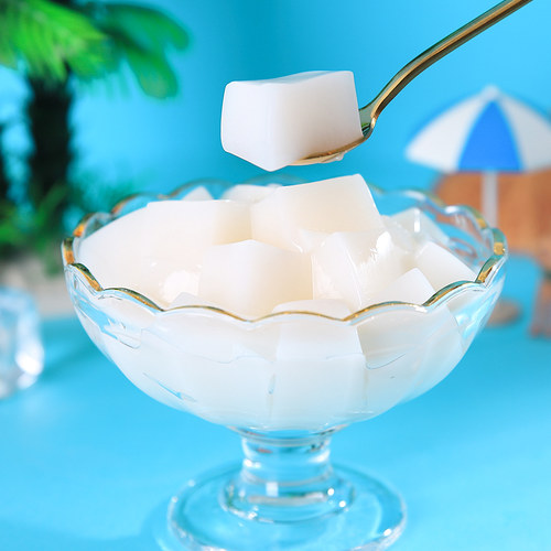 广禧优品椰奶冻1L免煮即食生打椰椰果冻椰子水布丁奶茶店专用原料 - 图0