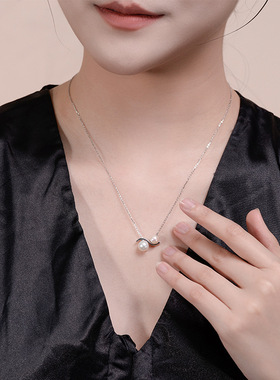 珍珠项链S925银高级感锁骨链