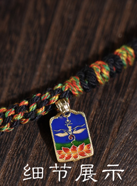 藏式吊坠绳民族风手搓棉线编绳项链佛牌唐卡挂坠绳子男女毛衣链