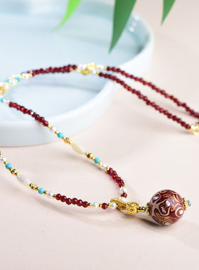 非遗大漆新中式锁骨链流苏背云