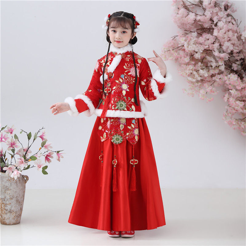 新款儿童唐装女童中国风汉服公主裙 汐沚上衣