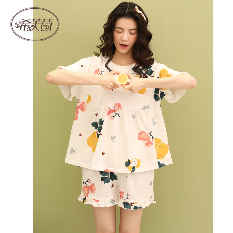 夏季纯棉短袖短裤韩版卡通睡衣 希芙诗睡衣/家居服套装