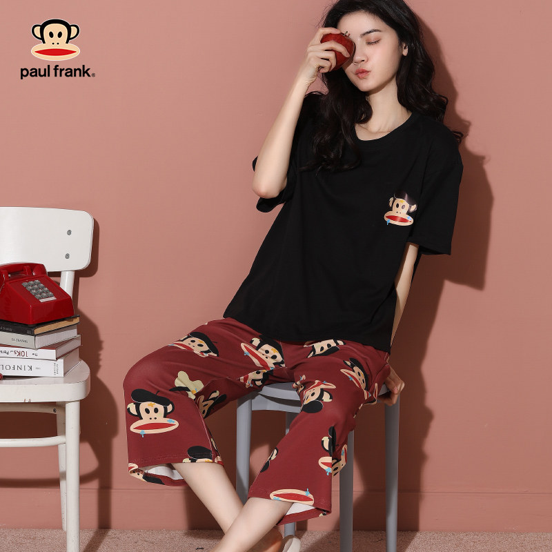 大嘴猴夏纯棉薄款短袖卡通睡衣 希芙诗睡衣/家居服套装