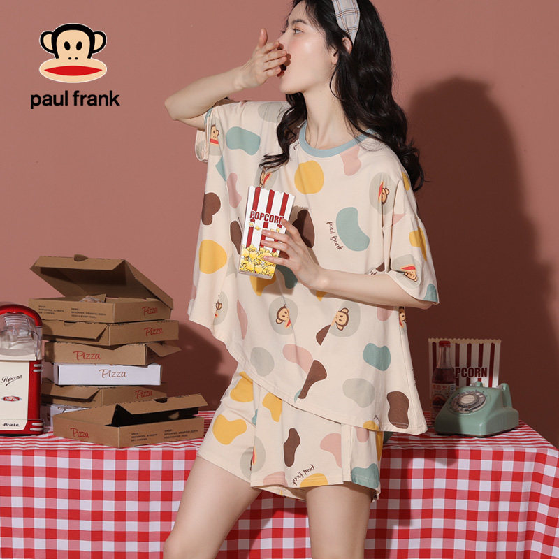 大嘴猴夏季纯棉套头短袖日系睡衣 希芙诗睡衣/家居服套装