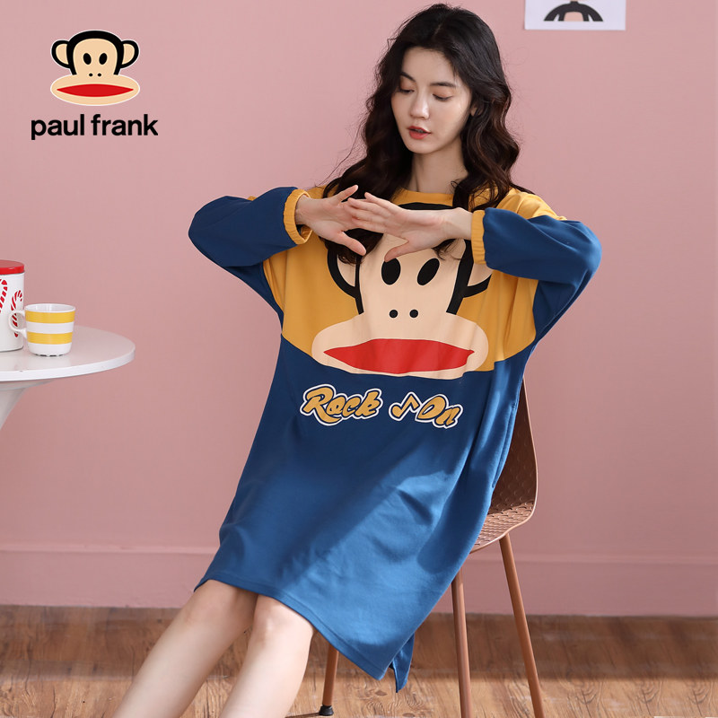 大嘴猴长袖纯棉春秋长款可爱睡裙 希芙诗睡裙