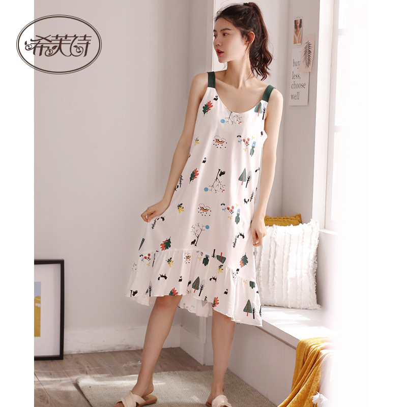 吊带睡裙夏性感纯棉自带背心裙子 希芙诗睡裙