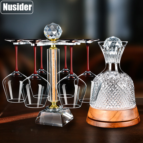 Nusider加厚水晶红酒杯套装家用高颜值醒酒器葡萄酒杯高脚杯酒具 - 图3