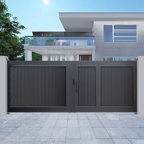 German LOSDUN high-end intelligent courtyard gate modern wind minimalist villa gate aluminium art to open door set gold