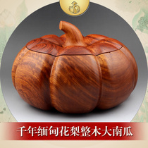 Myanmar Flowers Pear Wood Containing Box Red Wood Candy Cartridge Cover Ashtrays Pumpkin Apple Solid Wood Quality Handicraft Pendulum