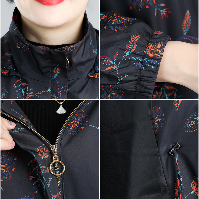 洋气妈妈装春秋款加大码秋装短夹克 凯姿莎中老年女装