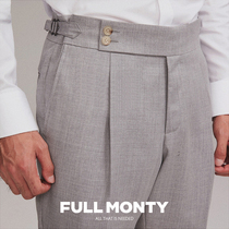 (DRAGO MACHINE WASHABLE) Mens business positive dress Western pants casual workout straight cylinder grey wool western dress pants