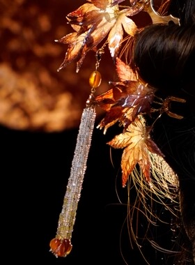 梨花梨花开离别·红枫发簪•古风发簪•树脂•簪子
