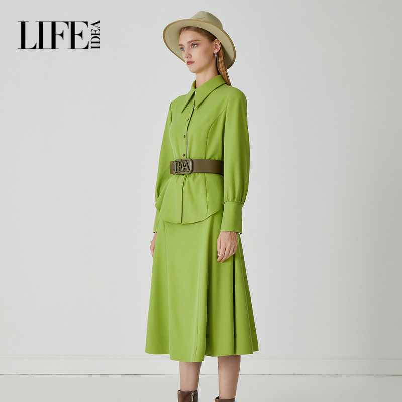 【商场同款】莱芙艾迪儿品牌连衣裙女小众设计小个子职场通勤裙子,淘宝优惠券,粉丝福利购,淘宝优惠卷