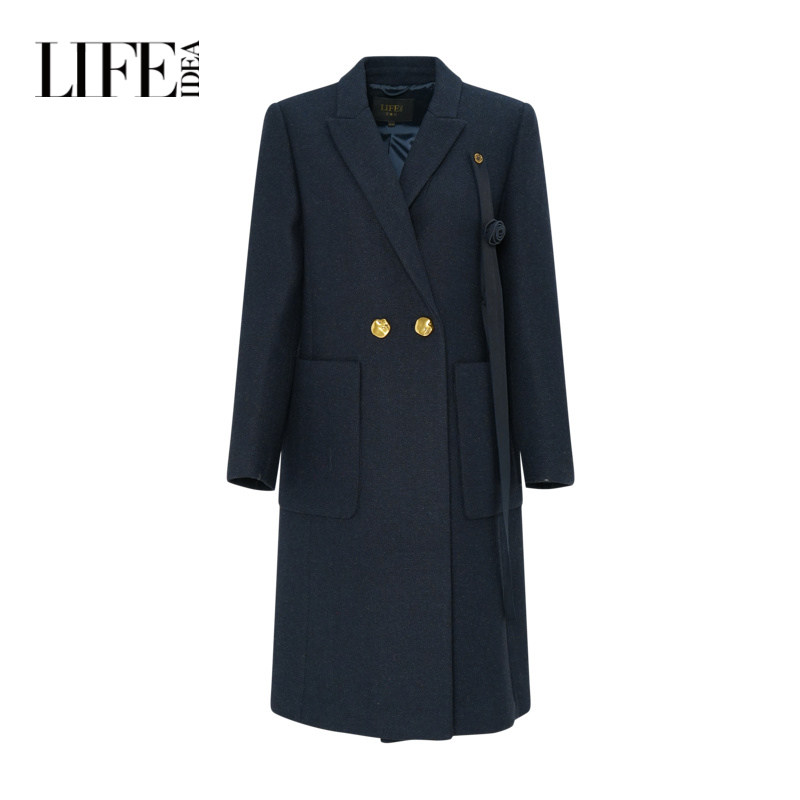 莱芙艾迪儿秋冬气质高级感西装式大衣女都市通勤时尚百搭外套长款,淘宝优惠券,粉丝福利购,淘宝优惠卷