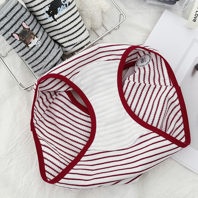 「动物园半日闲记」2026新款条纹低腰内裤女生纯棉加长裆10A抑菌,淘宝优惠券,粉丝福利购,淘宝优惠卷