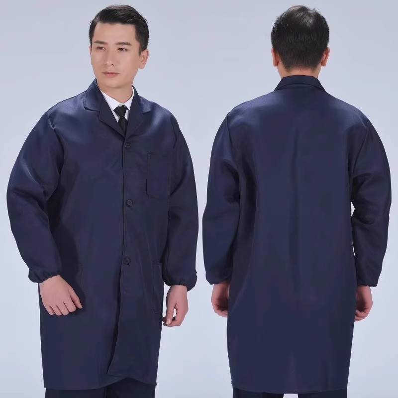 蓝兰大褂工作服搬运服劳保服装罩衣防尘印字定制仓库物流耐磨长款