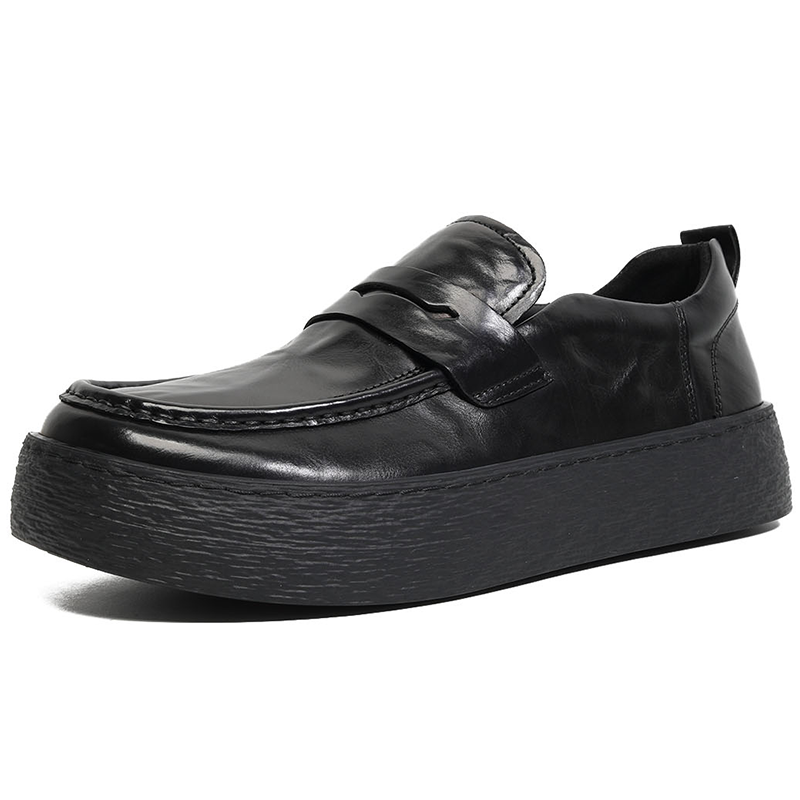 VIFIRFAR休闲皮鞋男款2025新款牛皮一脚蹬厚底真皮男鞋宽头乐福鞋,淘宝优惠券,粉丝福利购,淘宝优惠卷