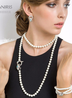 女王风耳钉珍珠项链夏季新品