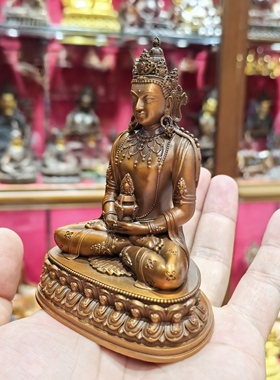长寿佛/长寿菩萨/长寿佛像/长寿佛/长寿三尊/10cm红铜藏传佛像