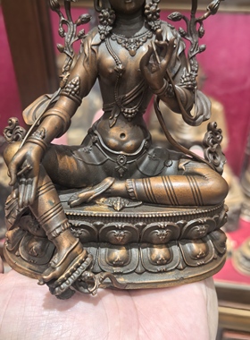 绿度母/度母/度姆/卓玛/15cm红铜佛像梵天藏传佛堂供奉摆件
