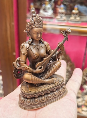 妙音佛母/妙音天女/央尖玛/辩才妙音佛母/10cm紫铜佛像佛堂供奉