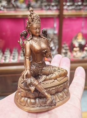 绿度母/度母/度姆/卓玛/多吉度母/绿度姆10cm紫铜佛像佛堂摆件