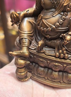 黄财神/赞巴拉/藏巴拉/财神/五色财神10cm红铜佛像摆件藏传随身佛