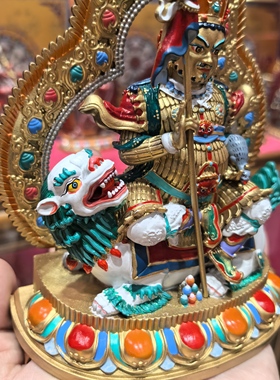 财宝天王/毗沙门/财宝大将/多闻天王/15cm红铜佛像护法财神摆件