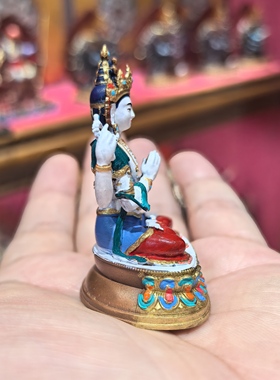 四臂观音/奇木格/齐木格/三怙主/5cm彩绘佛像梵天藏传佛堂摆件