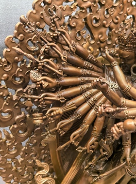 时轮金刚/堆科/洞阔尔/34cm梵天藏传佛堂红铜铜像供奉摆件/大威德